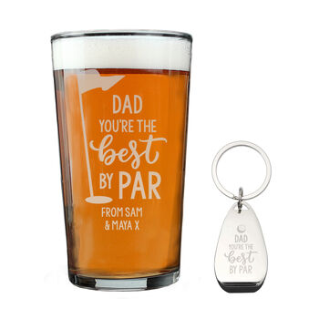 Golf Gifts Beer Glass And Bottle Opener For Him