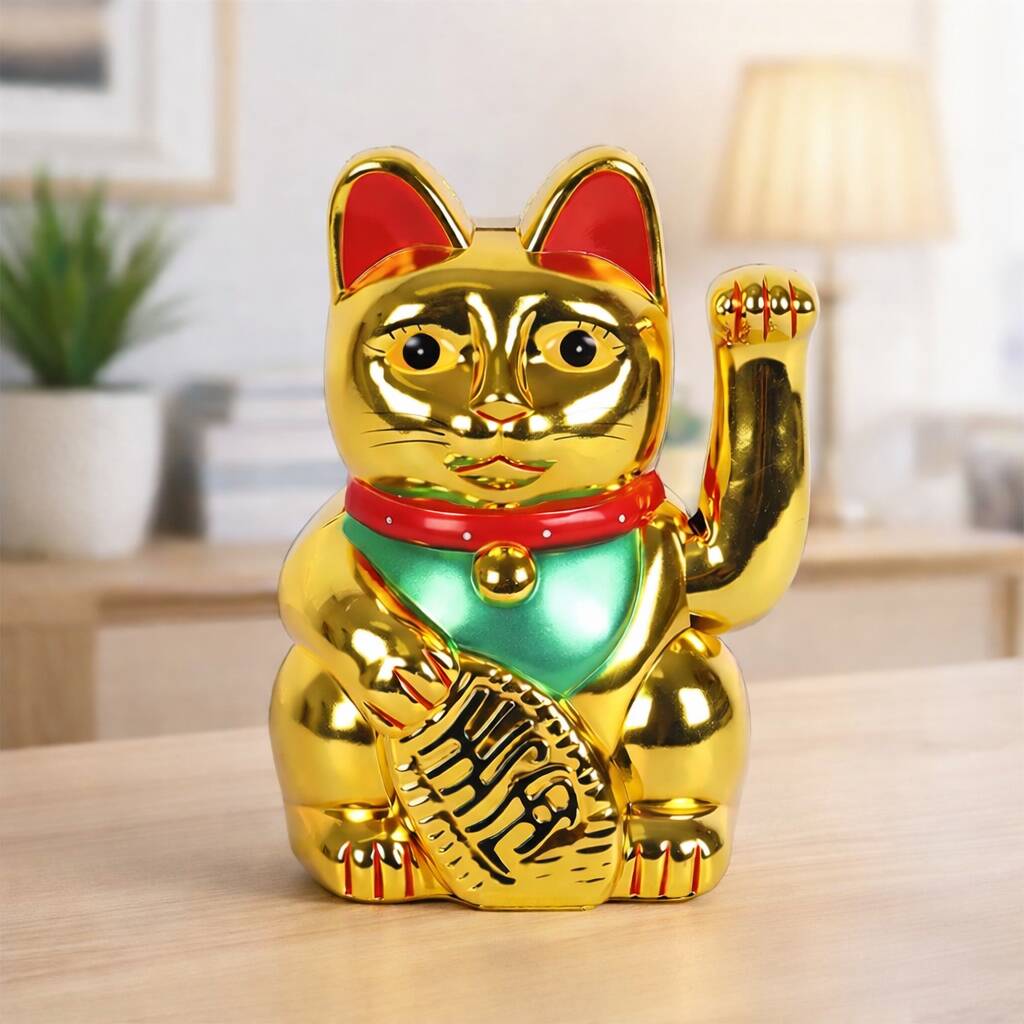 Good Luck New Home Gifts Gold Money Cat, Housewarming