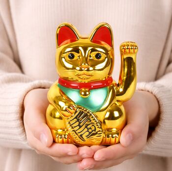 Good Luck New Home Gifts Gold Money Cat, Housewarming