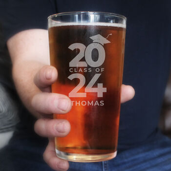 Graduation Gifts Class Of Graduation Pint Glass Personalised