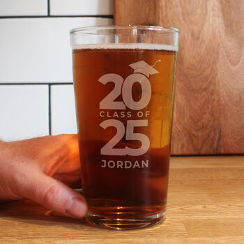 Graduation Gifts Class Of Graduation Pint Glass Personalised
