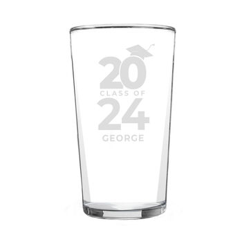 Graduation Gifts Class Of Graduation Pint Glass Personalised