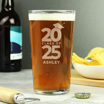 Graduation Gifts Class Of Graduation Pint Glass Personalised