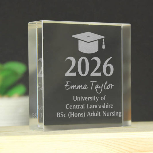 Graduation Gifts Personalised Crystal Glass Keepsake