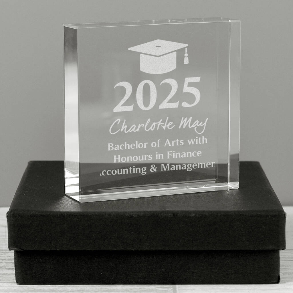 Graduation Gifts Personalised Crystal Glass Keepsake