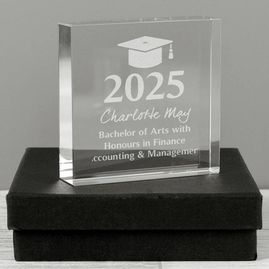 Graduation Gifts Personalised Crystal Glass Keepsake