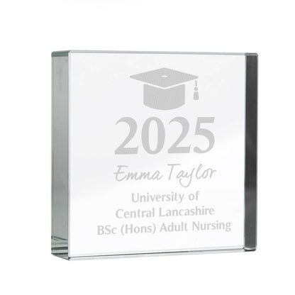 Graduation Gifts Personalised Crystal Glass Keepsake