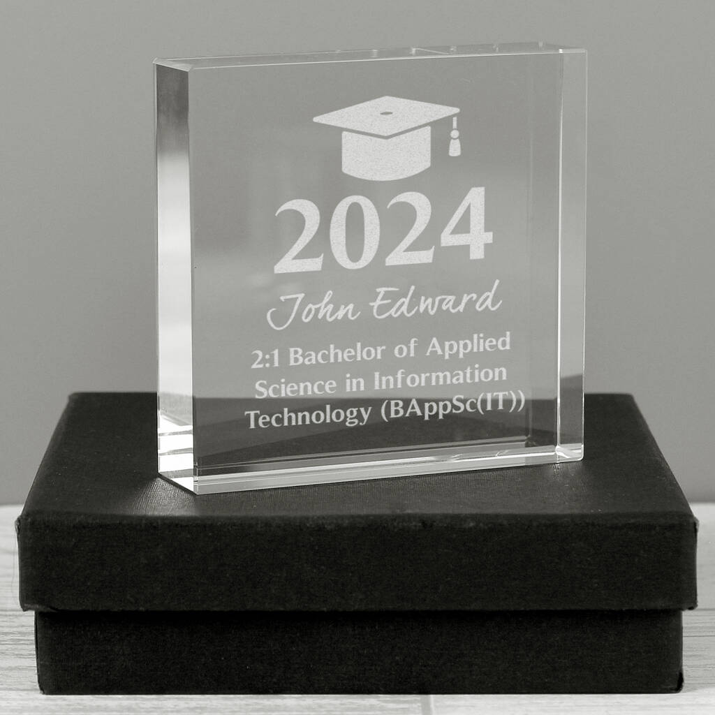 Graduation Gifts Personalised Crystal Glass Keepsake