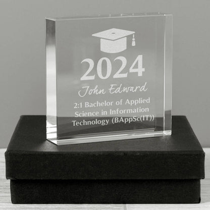 Graduation Gifts Personalised Crystal Glass Keepsake