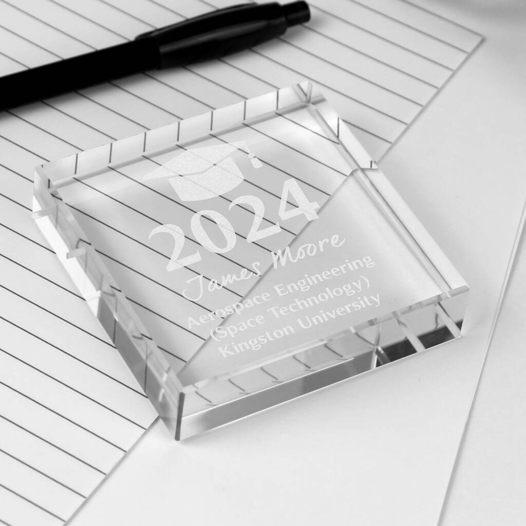 Graduation Gifts Personalised Crystal Glass Keepsake