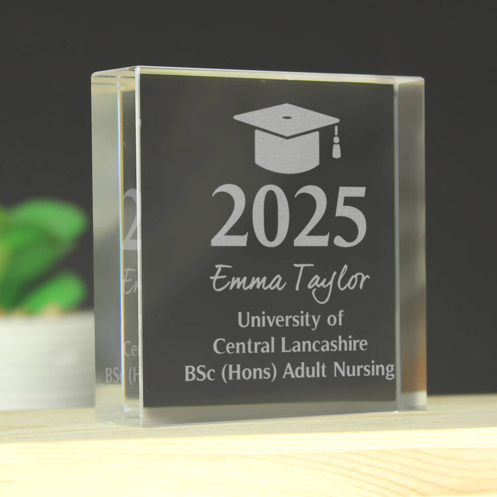 Graduation Gifts Personalised Crystal Glass Keepsake