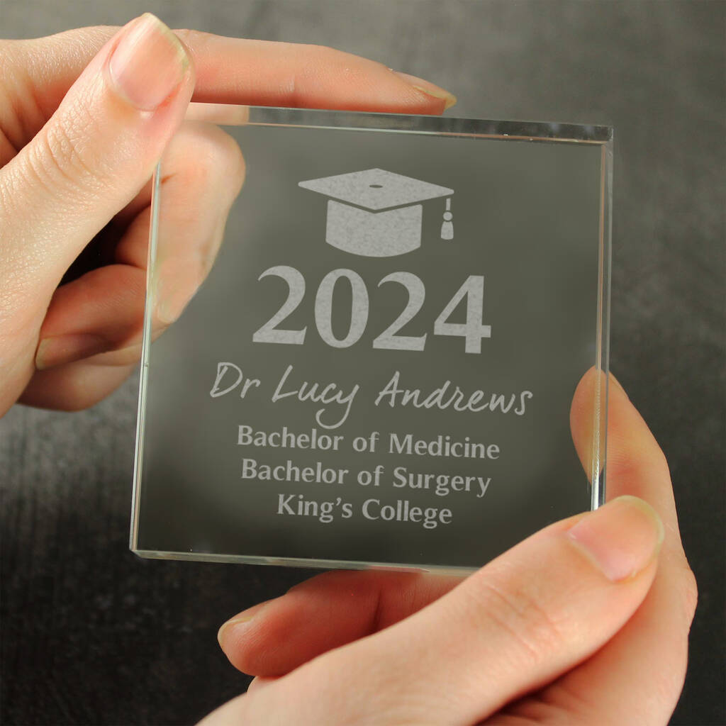 Graduation Gifts Personalised Crystal Glass Keepsake