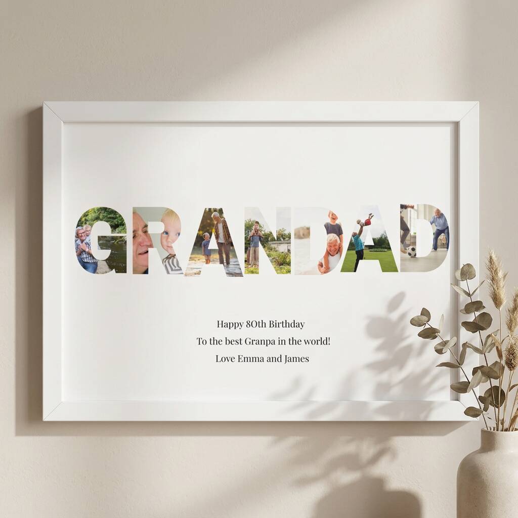 Grandad Gifts Photo Collage Print