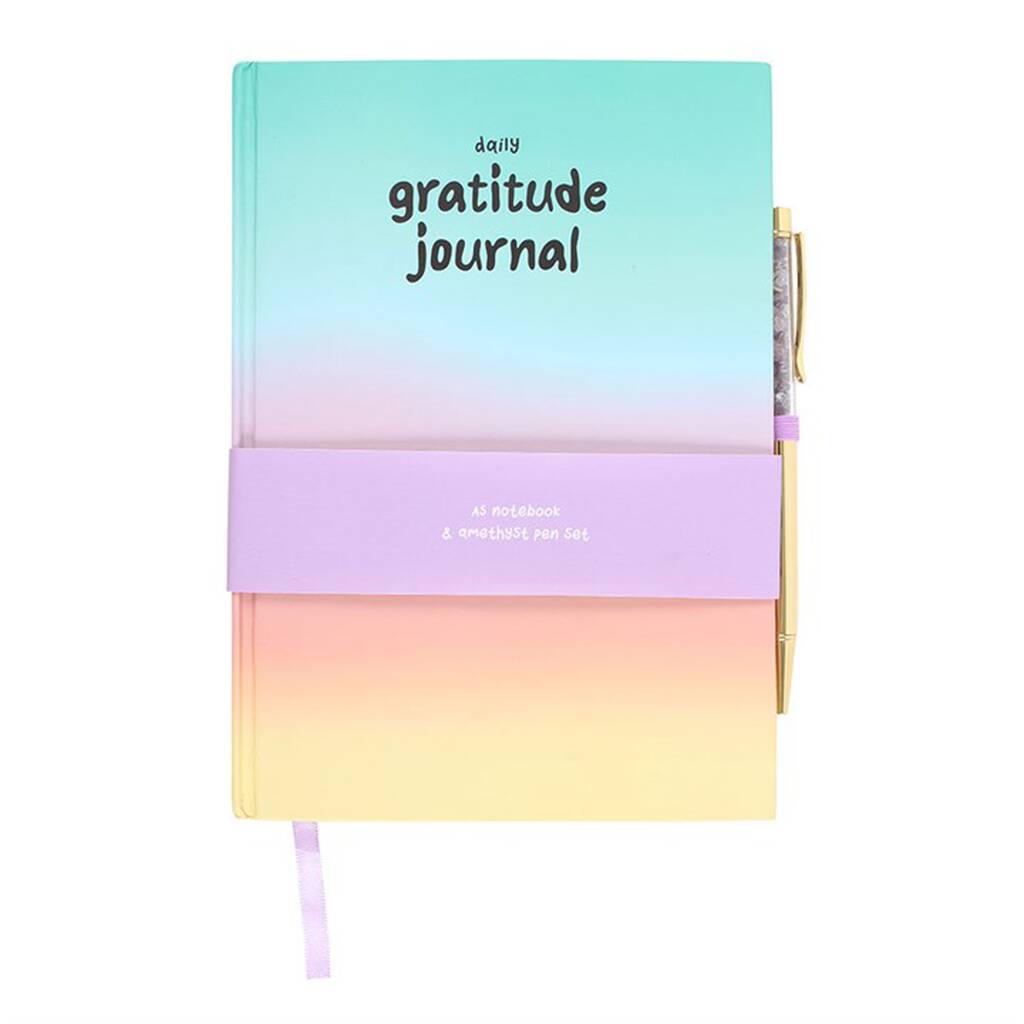 Gratitude Journal With Amethyst Crystal Pen