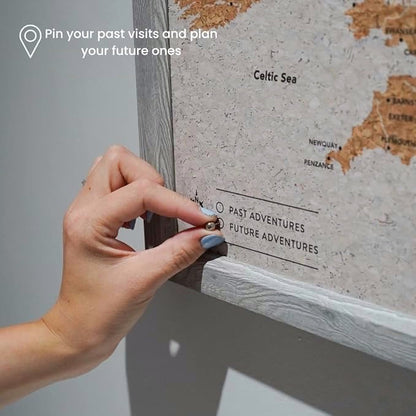 Travel Map With Push In Pins (Copy)