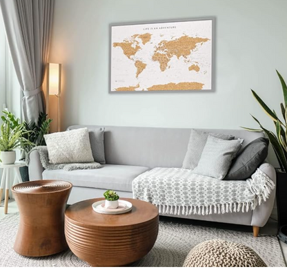 Travel Map With Push In Pins (Copy)