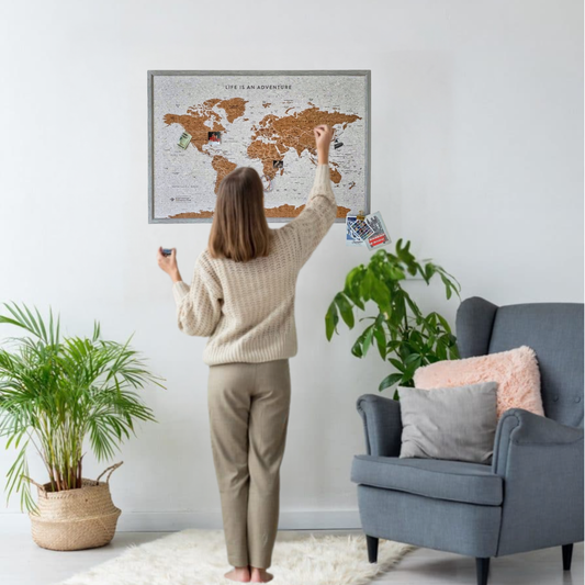 Travel Map With Push In Pins