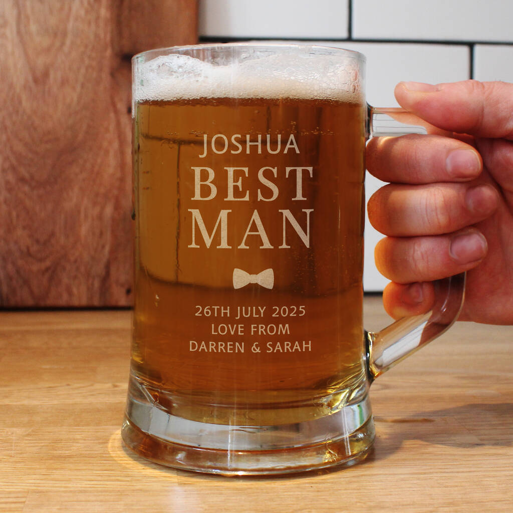 Groom Gifts Personalised Engraved Pint Tankard For Best Man