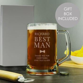 Groom Gifts Personalised Engraved Pint Tankard For Best Man