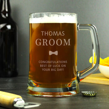 Groom Gifts Personalised Engraved Pint Tankard For Best Man