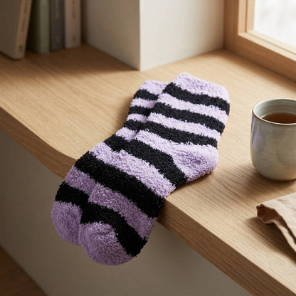 Halloween Gifts Purple Striped Coffin Socks