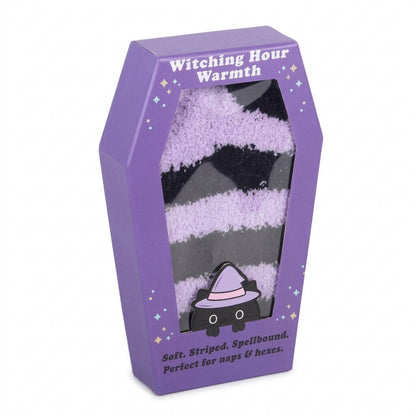 Halloween Gifts Purple Striped Coffin Socks