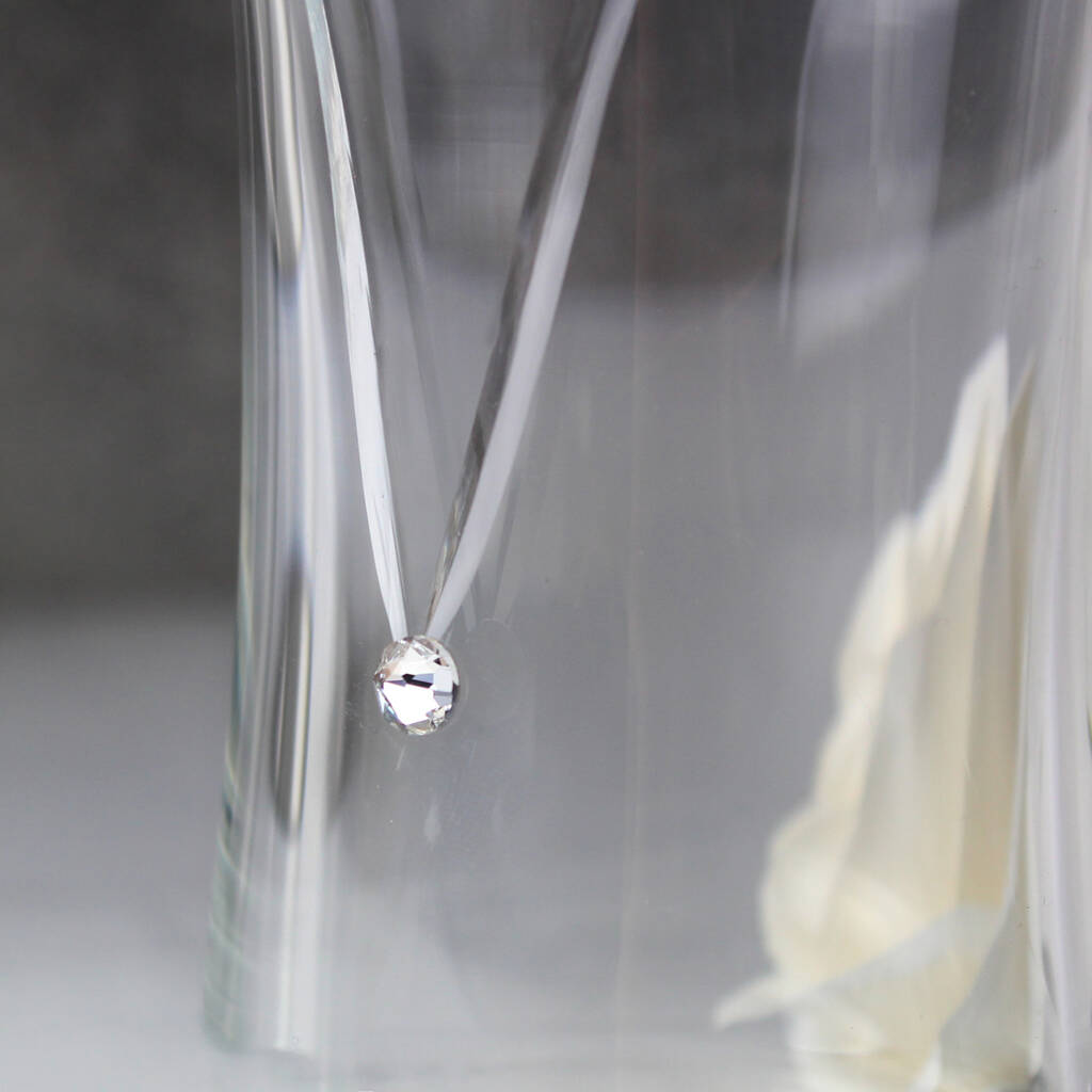 Hand Cut Crystal Glass Vase – Engraved Wedding, Anniversary And Engagement Gift
