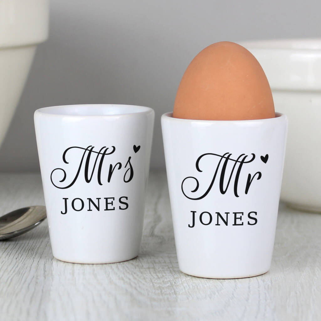 Mr And Mrs Ceramic Egg Cups Gift For Couples