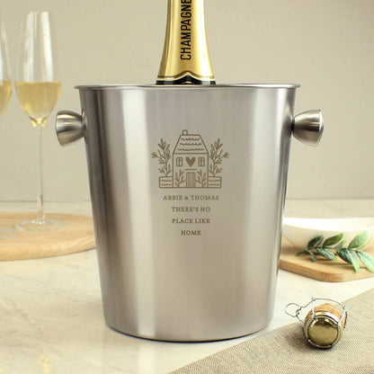 Housewarming New Home Gift Personalised Stainless Steel Ice Bucket