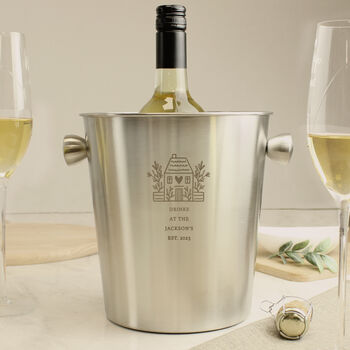 Housewarming New Home Gift Personalised Stainless Steel Ice Bucket