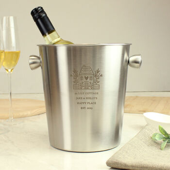Housewarming New Home Gift Personalised Stainless Steel Ice Bucket