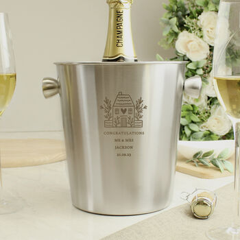 Housewarming New Home Gift Personalised Stainless Steel Ice Bucket