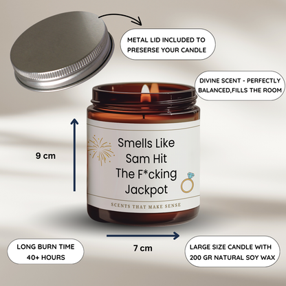 Engagement Candle - You Hit The F*cking Jackpot With Me
