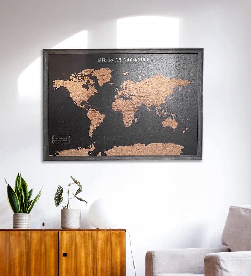 Travel Map With Push In Pins (Copy)