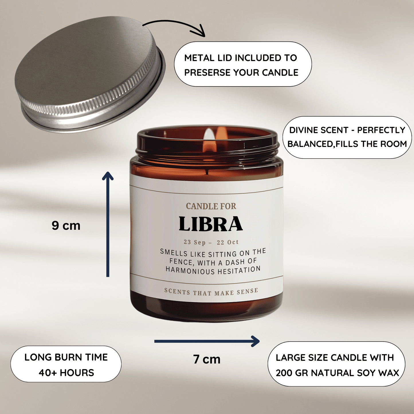 Libra Zodiac Candle