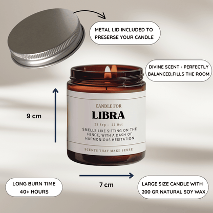 Libra Zodiac Candle
