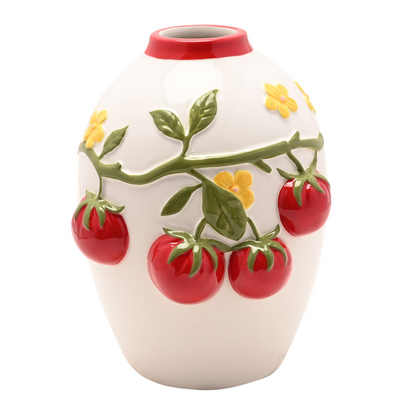 Handpainted Embossed Tomato Vase - Large