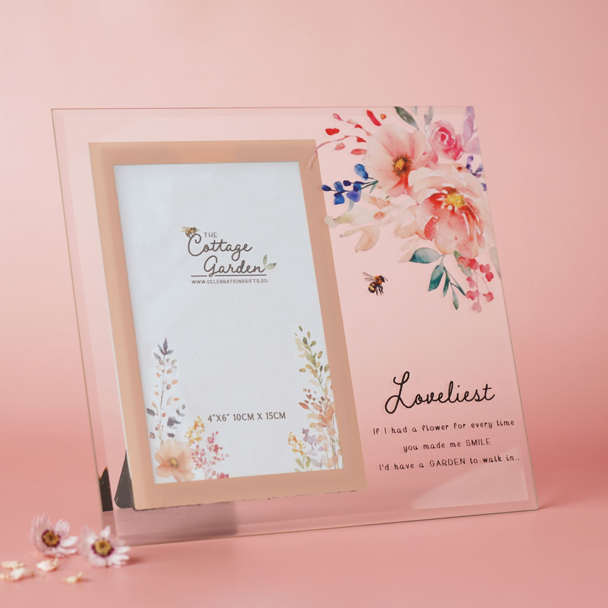 Gifts For Her - Floral Glass Photo Frame - Loveliest