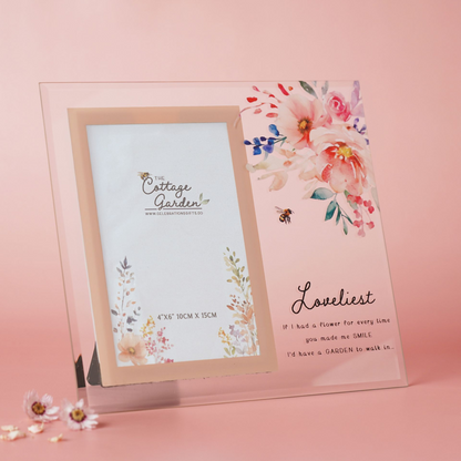 Gifts For Her - Floral Glass Photo Frame - Loveliest
