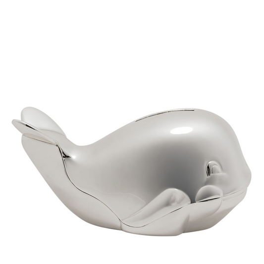 Silver Plated Whale Money Box Gift For Children