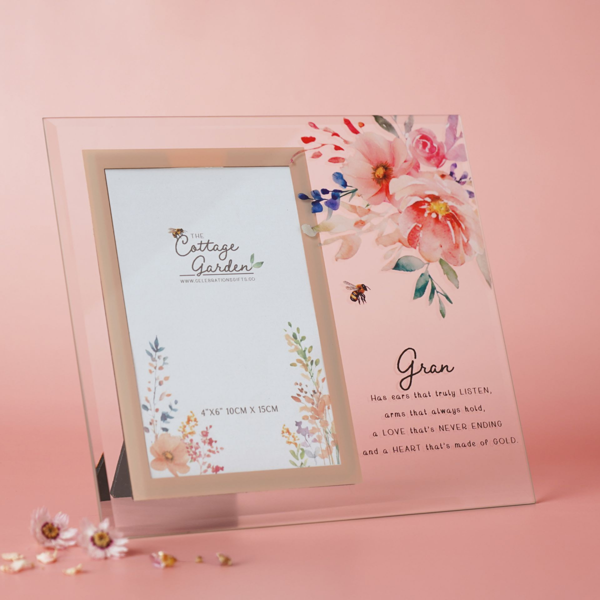 Nanna Gifts - Floral Glass Photo Frame - Gran