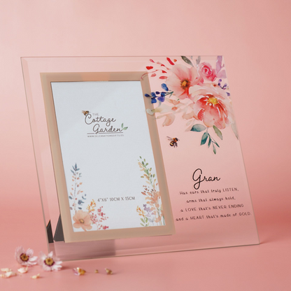 Nanna Gifts - Floral Glass Photo Frame - Gran