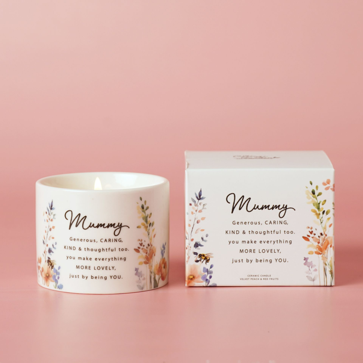 Gifts For Mum - Floral Ceramic Candle 100g - Mummy
