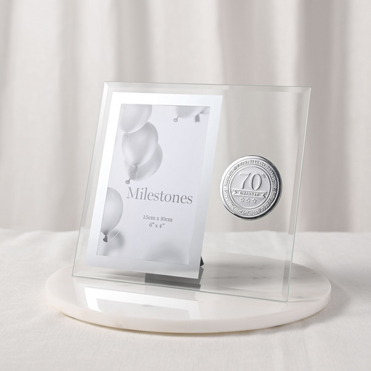 70th Birthday Gift Photo  Frame with Metal Badge 4" x 6"