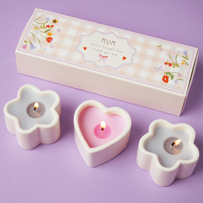 Set Of 3 Mini Candles - Mum