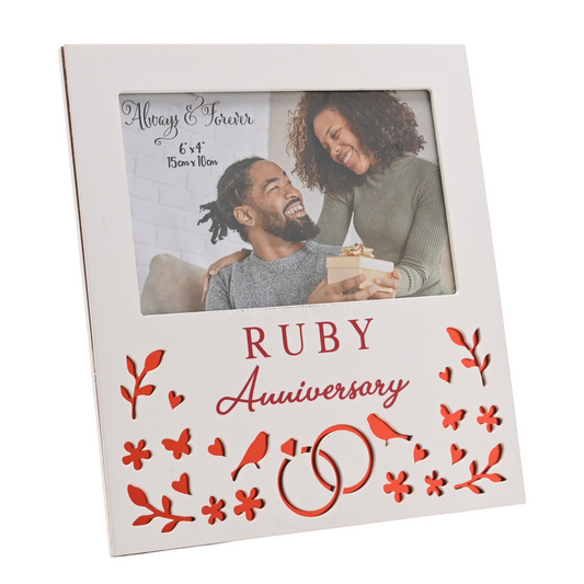 Ruby Anniversary Gift Photo Frame 6 x 4ins