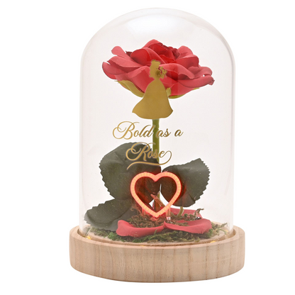Disney Pastel Princess Florals In A Cloche With Neon Light - Belle