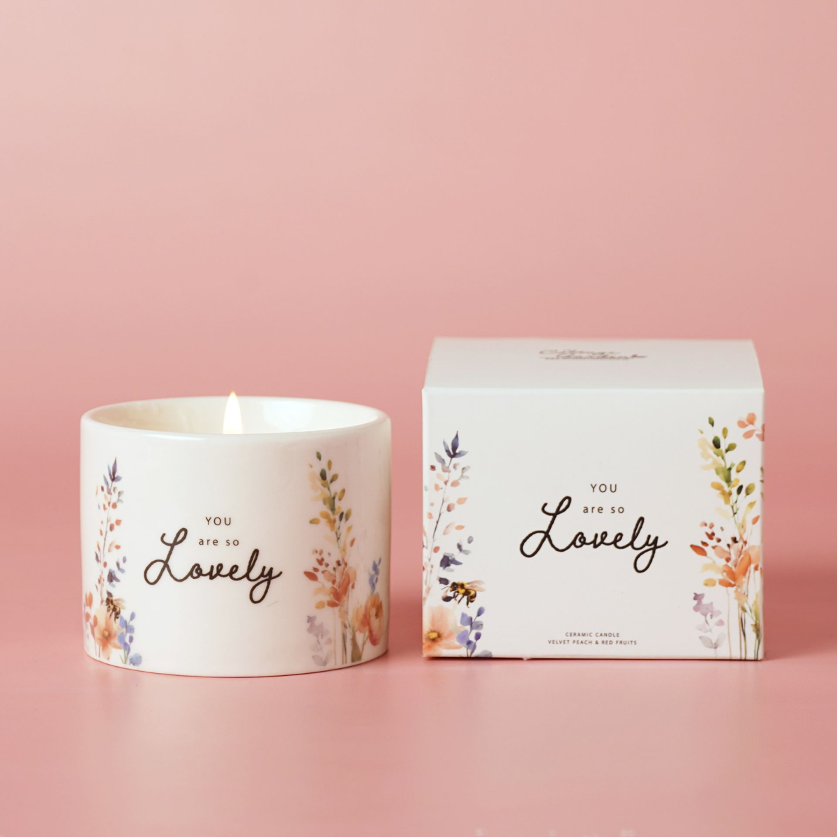 Gifts For Women - Floral Ceramic Candle 100g - Lovely