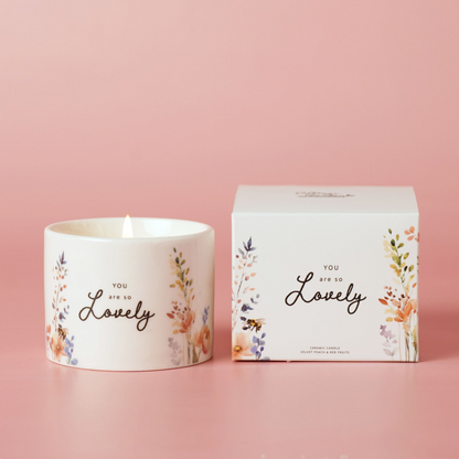 Gifts For Women - Floral Ceramic Candle 100g - Lovely