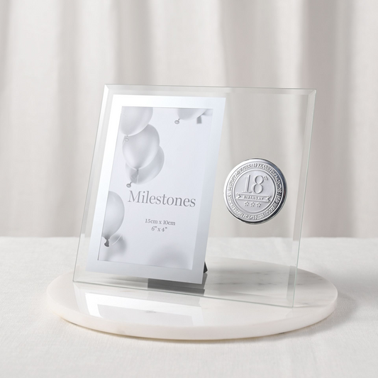 18th Birthday Gift Photo Frame with Metal Badge 4" x 6"
